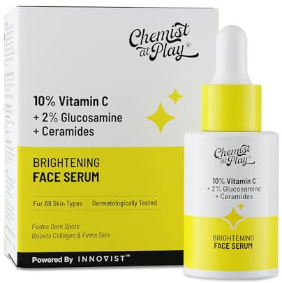 Chemist at Play 10% Vitamin C Face Serum | Brightens and adds radiance | Fades dark spots | Treats hyperpigmentation | For all skin types | 30 ml (1 pack)