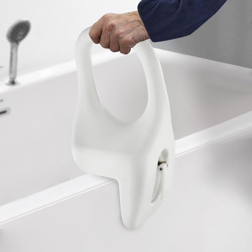 Ayuda de Entrada de Bañera para Personas Mayores, Barra de Mango para Borde de Bañera con Acolchado de Goma, Material de Moldeo por Soplado de Polietileno, Fijación de Carga de Hasta 136 KG