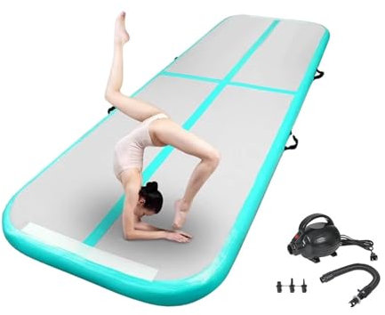 YHJLZNA Inflatable Air Gymnastics Mat, Air Mat Tumble Track 4inch,Inflatable Gymnastics Tumbling Mat With Electric Pump For For Cheer Leading/Training/Gym/Yoga/Floor Mat(Size:6.5ft*32.8ft*4inch)
