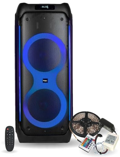Ibiza - Pack Enceinte Active Autonome USB Bluetooth 1200W COLUMBA1200 - Pack Flexible Lumineux LED Multicouleur Fête Anniversaire
