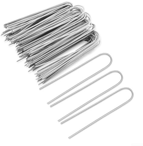 U-Typ, robuste Gartenpfähle für effektive Bodenstabilität, 100 Stück verzinkter Stahldraht (10 cm)