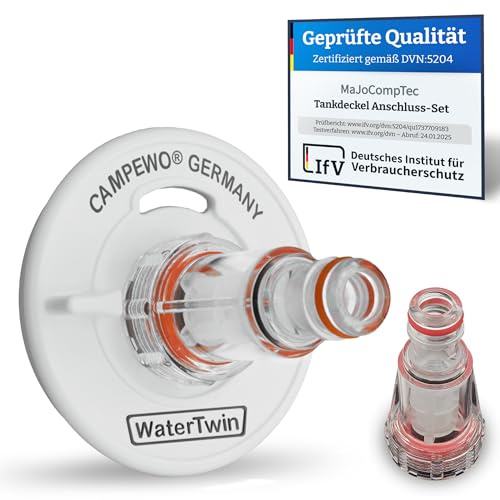 Tec4Camp® WATERTWIN-PRO 3-Pin D:78 | Adapter mit Filter für Wassereinfüllstutzen | Gardena kompatibler Tankdeckel Befülladapter | Wasserhahn Anschluss Wohnmobil Wohnwagen Camping Van