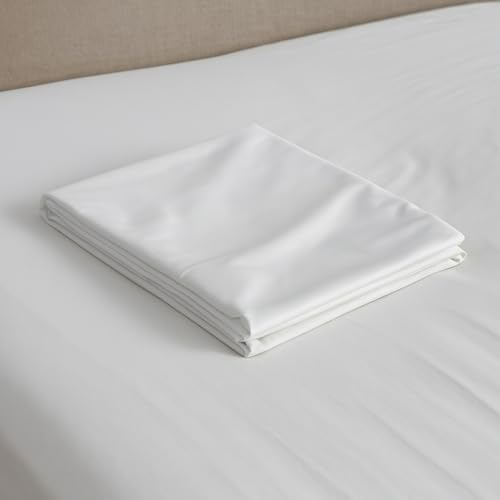 Hans-Textil-Shop 10er Set Bettlaken 150x250 cm Weiß – Baumwolle Linon, ohne Gummizug, Kochfest 95°C, pflegeleicht, Hotelbettlaken Klinikbettlaken schadstoffgeprüft