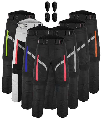 LIMA MOTO Men’s Motorcycle Trousers Cordura 600D Waterproof – CE Approved EN 17092-4:2020, Knee & Hip Armour, Removable Liner, All Season, Anti-Skid, Zip to Jacket(BRTS TR BLK XL)