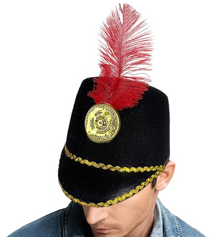 Gkumgwo Nutcracker Soldier Hat, Nutcracker Costume Hat, Women Clothing Accessories for Carnival Festival Ceremonial Everyday Wear Holiday Events Travel Autumn