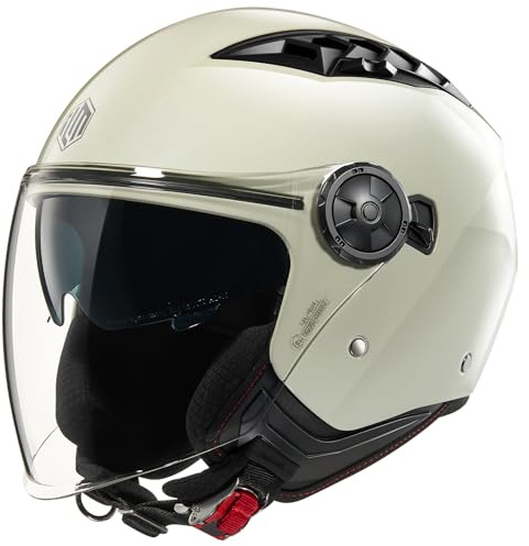 ILM Motorradhelm Jethelm Retro Damen Herren HS399 | ECE22.06 geprüft, Open Face 3/4,Doppelvisier,waschbares Innenfutter, für Erwachsene,Motorrad Roller Scooter Cruiser