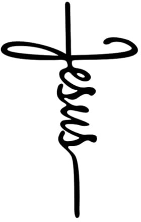 2er-Pack Jesus-Schriftzug-Aufkleber (9,5 x 15 cm), Vinyl-Aufkleber für Autoscheiben, Bibeln, Notizbücher, Laptops – Glaubensinspiriertes Design | #AZ70 (Schwarz)