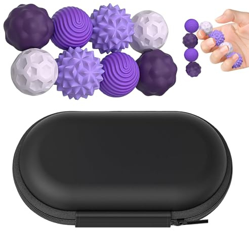 8 Piezas Bolas Magnéticas Antiestrés De Silicona, Pelota Antiestres Magneticas Juguetes Sensoriales para Aliviar El Estrés, Silicona Bolas Magnéticas Anti-Estrés para Aliviar La Ansiedad (Violeta)