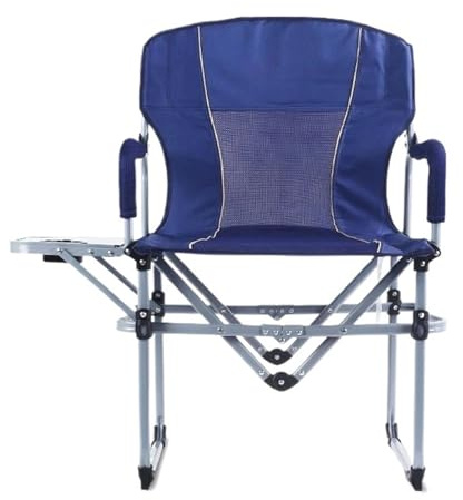 SDIUAKBV Regiestuhl Klappbar Hochleistungs-Regiestuhl mit Beistelltisch, einfach zusammenklappbares Design for Strand, Outdoor, Camping, Angeln(Deep Blue)
