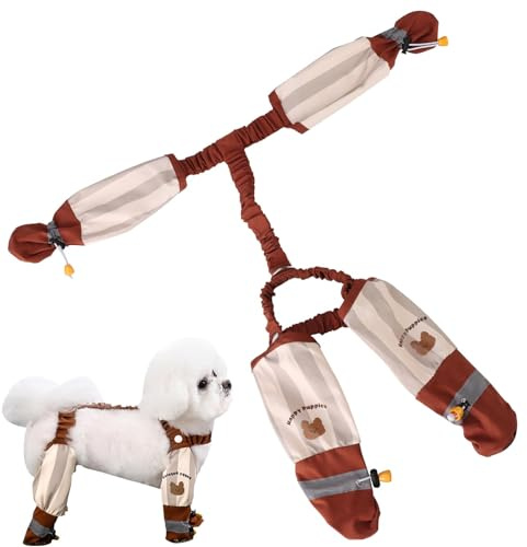 Hundeschuhe Pfotenschutz,Wasserdichte Hundehose mit Beinen,Anti-Schmutz Hose für Hunde,Regenstiefel mit Hosenträgern Wasserdichte Hundestiefel Rutschfester Pfotenschutz für Kleine,Sport im Freien (S)