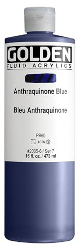 Golden : Fluid Acrylic Paint : 473ml (16oz) : Anthraquinone Blue