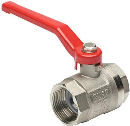 Meister Kugelhahn - 39,59 mm (1 1/4 Zoll) IG - Mit langem Stahlhebel & vollem Durchgang - Beidseitiges Innengewinde - Hochwertiges Messing / Absperrhahn für Wasserleitungen / Wasserhahn / FLOR92620