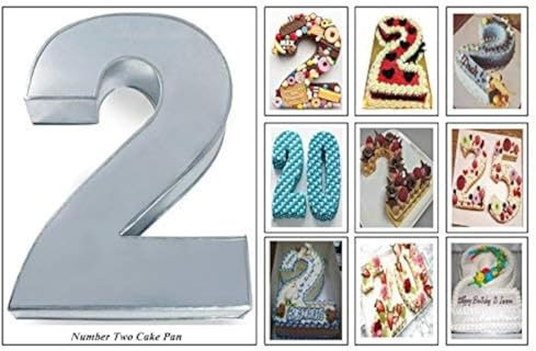 EUROTINS Small Number Birthday Wedding Anniversary Cake Tin – 10” x 8” (2.5” deep) (2)