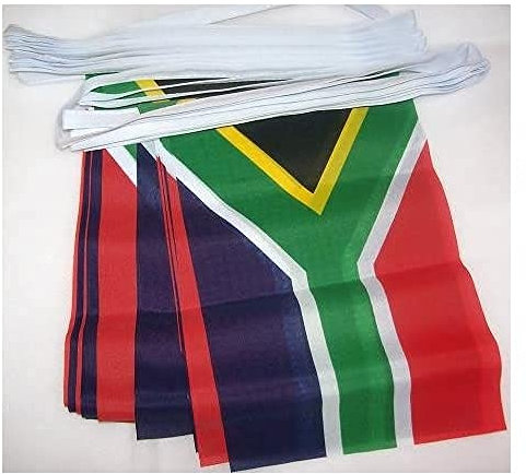 AZ FLAG - Fahnenkette Südafrika 6 Meter Mit 20 Flaggen - 21x14 cm - Republik Südafrika Girlande Flaggenkette 14 x 21 cm