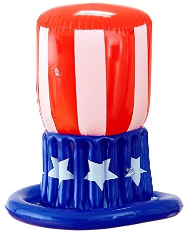 W WIDMANN MILANO Party Fashion 04832 - Aufblasbarer Zylinder Uncle Sam, Stars and Stripes, USA, Amerika