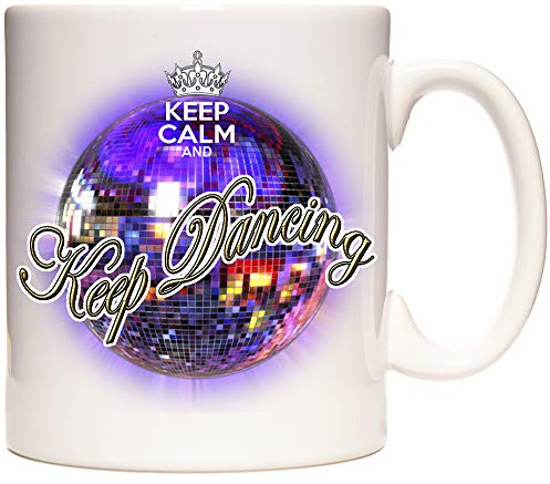 KAZMUGZ Keep Calm and Keep Dancing - Purple. Glitter Ball Ceramic Mug. Strictly A Gift. Ball Room Dancing Gift