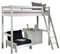 Vipack Hochbett mit Liegefläche 90 x 200 cm, Kommode und Sessel, Kiefer Massiv weiß Lackiert
