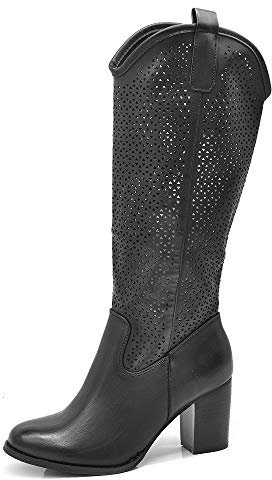 IF Fashion Scarpe da Donna Stivali Primaverili Estivi Punta Camperos Polpaccio G627 Nero N.38