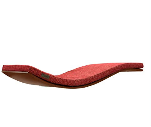 Étagère Murale, Arbre à Chat, Coussin, Lit en Bois, 90 x 41 cm; Noyer ; Coussin: Rouge