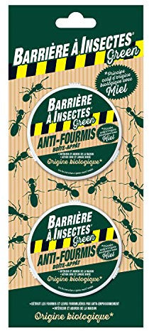 BARRIERE A INSECTES GREEN Anti-fourmis Boîte Appât à Base de Spinosad, Intérieur et abords de la maison, Blister de 2 boîtes, BARBIOFOB10