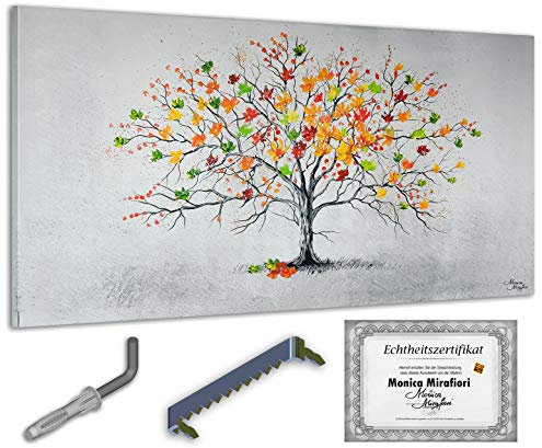 Monica Mirafiori I 100% HANDGEMALT I Gemälde Bunter Baum 140x70cm | Gemälde Handgemalt | Acrylgemälde | Sehr Großes Acrylbild I Moderne Kunst I Kunstbilder