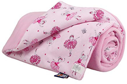 Kaarsgaren Kinderwagendecke für Winter, Größe 70 x 100 cm, Farbe: Rosa/Ballerinas, doppelseitig Kuscheldecke, Babydecke, Erstlingsdecke, Krippe Decke (Rosa/Ballerinas)