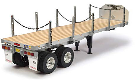 TAMIYA 56306 1:14 Flachbett-Auflieger, Bausatz zum Zusammenbauen, RC Truck, fernsteuerbarer, Lastwagen, LKW, Konstruktionsspielzeug, Modellbau, Basteln