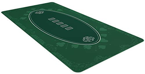 Bullets Playing Cards, Designer Pokermatte grün in 200 x 100 cm für den eigenen Pokertisch, XXL Deluxe Pokertuch, Pokerteppich, Pokertischauflage ……