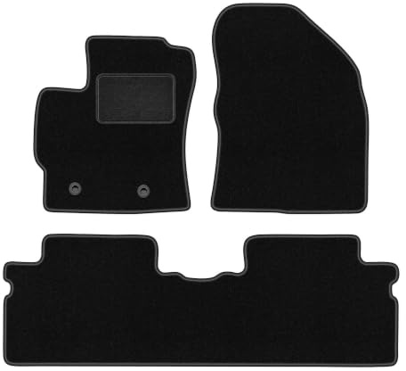 Velours-Fußmatten passend für Toyota Verso 2009-2013, Schwarz, LUX | passend für Minivan; Velours-Teppich (Polypropylen), ca. 6,5 mm; rutschfest, ovale Befestigungen (Typ TL)