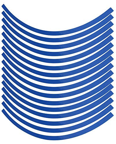 Adesivo riflettente per cerchioni a strisce per cerchi da 16-19 pollici Dimensioni del cerchio per auto universale Ruota per moto riflettente Adesivo per nastro adesivo a strisce(blu)