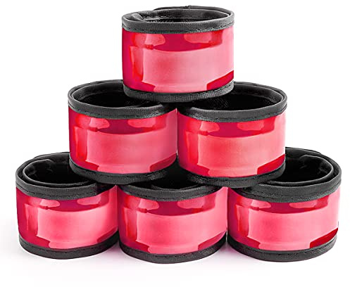 esonstyle 6 Pack LED Leuchtende Slap-Armbänder | Reflektorband Nacht Sicherheits Armbänder, Leuchtende Slap Armbänder für Joggen, Party, Sport, Camping, Festivals & Konzerte