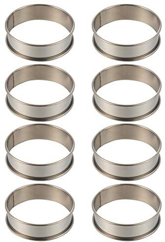 Cabilock 8 Stück Mousse Ringe Dessertring Mini Tortenring 8cm*8cm Backringe Kuchenring Kuchen Form Mousse Ring Form Edelstahl Kreis Dessert Schimmel Speisering für Backen Küche Zubehör