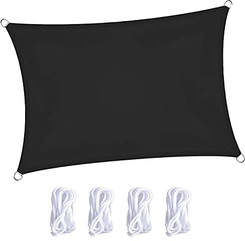 DKLE 2x2m Toile Solaire Voile D'Ombrage, Toile D'Ombrage Impermeable Rectangulaire, Auvent ImperméAble Kit Accessoires de Fixation, pour Jardin Terrasse Camping