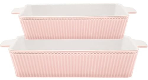 GreenGate [W] Dishes Alice Pale pink Rectangular Set of 2