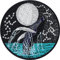 SAVE THE OCEAN Premium Blauwal Aufnäher Whale Sticker Blauwal im Mondlicht Bügelbild Astrologie Patch zum annähen/aufbügeln | Weltmeere im Vollmond Applikation | 80x80mm