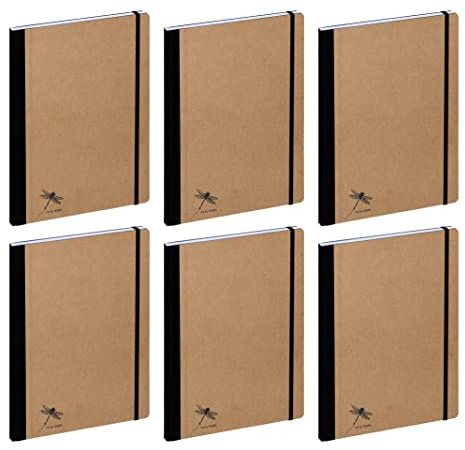 Pagna Notizbuch A4 Pur, recycelbarer Kraftpapiereinband mit Pr?Gung, 192 Seiten Kariertes Papier (6)