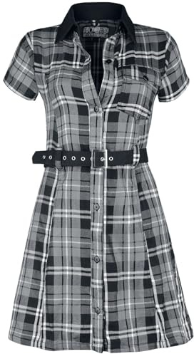 Poizen Industries Adelaide Dress Frauen Kurzes Kleid schwarz/grau/weiß S 100% Polyacryl Rockwear