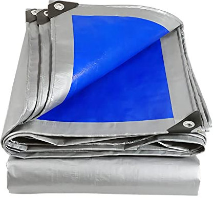 Telone Occhiellato Impermeabile Telo di Protezione Pesante Antipioggia Copertura da Esterno,Antistrappo,Protezione Anti UV e Antipioggia in PE per Barca, Legno, Auto, Piscina,160 g/m²,3x5m