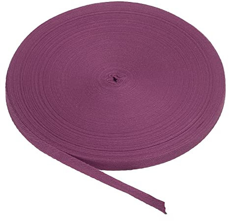 PATIKIL Baumwollband Baumwolle Gurtband 10mm x 45m, Schrägband Baumwoll Nahtband Köperband Saumband Einfassband Stoffband Webband zum Nähen für DIY Basteln Stricken Verpackungen, Lila