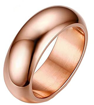 ANAZOZ FEDI Nuziali Incisione Anelli Fidanzamento Uomo,Acciaio Inossidabile Anelli Uomo Lucido Rotondo 7MM Anello Oro Rosa Misura 30(70mm)