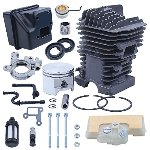 Gubeter Kit de Silencieux d'échappement de Piston de Cylindre de 49 mm, pour pièce de tronçonneuse Stihl Ms390 Ms290 Ms310 029 039, 1127 020 1216, 1127 140 0601, 1127 640 3200, 1127 640 3204