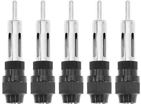 VGOL 5 Stück DIN Autoradio Antenne Stecker Ersatz DIN Autoantenne Lötstecker Passend für Aftermarket Autoradios & Zubehör Antennenanschlüsse