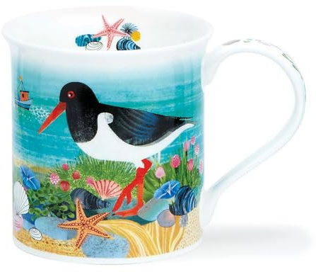 Dunoon Bute 0.3 Litre Fine Bone China Mug Seashore (Oystercatcher)