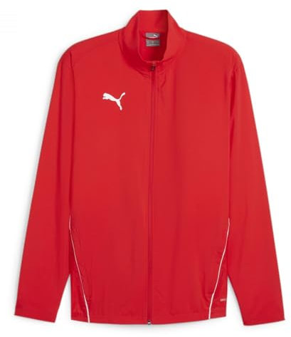 PUMA teamGOAL Sideline Jacket, Giacca Track Unisex, Rosso Bianco, S