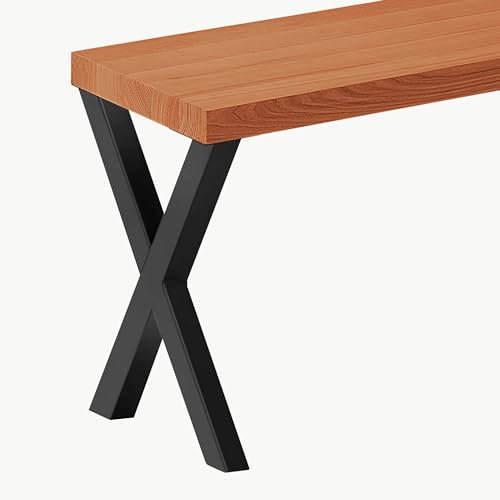 LAMO Manufaktur Sitzbank Esszimmer Holzbank 30x160x47cm, Möbelfüße Design Schwarz/Dunkel
