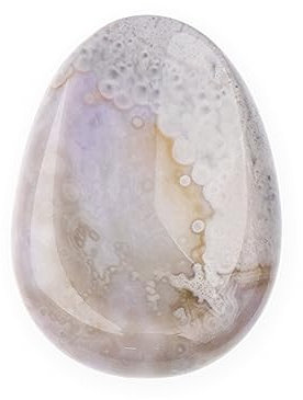 NKlaus Daumenstein Achat Natur grau-pink gemasert Edelstein 5x3,5cm Handschmeichler 14867