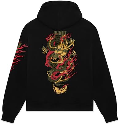 Dolly Noire Icons Felpa Ryu Dragon, Unisex, Hoodie Cotone Misto, Collezione Ufficiale
