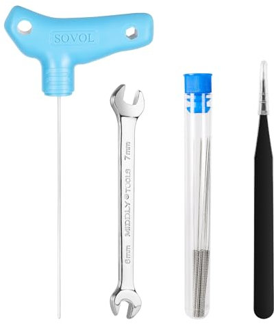 Sovol 3D Drucker Werkzeug Kit, 13 PCS 3D Drucker Zubehör mit L-Größe Extruder Düsenreinigungswerkzeug, 0,4 mm Düsenreinigungsnadeln, Doppelfunktionsschlüssel und Pinzettezer
