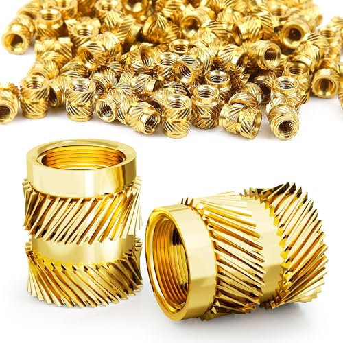 Ziamzra Gewindeeinsatz M4 Einschmelzgewinde 50 Stück Einpressmuttern M4x8x6mm Gewindeeinsätze Messing Threaded Inserts für 3D Druck Zubehör Kunststoffteiledurch Wärme Ultraschall