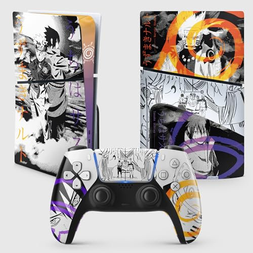 PS5 Skin Naruto Slim, Aufkleber Playstation 5 Manga, Konsole und Controller, Edition Slim Disk, Skin Hokage PS5 (1 Controller)